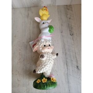 Cottontail Lane Easter totem rabbit sheep chick lamb spring home deco